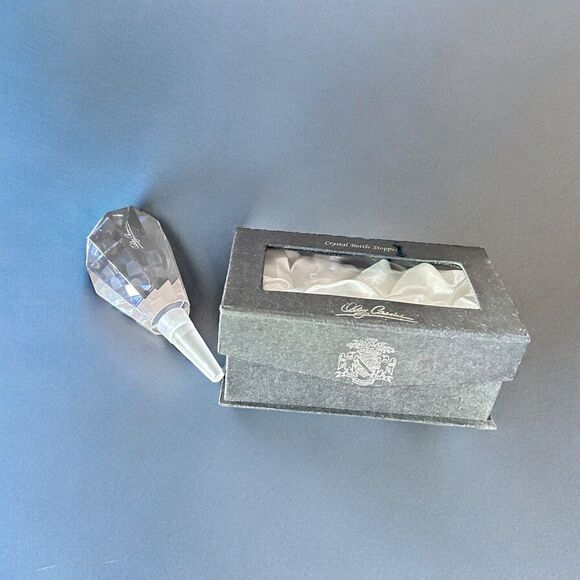 Vintage Estate Designer Oleg Cassini Crystal Bottle Stopper Faceted Cut Collect - Picture 9 of 14